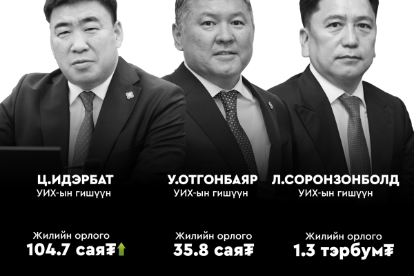 Хөрөнгө орлого: УИХ-ын гишүүн Ц.Идэрбат, У.Отгонбаяр, Л.Соронзонболд